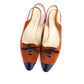 1960s Unworn Tan & Black Flat Slingbacks by Baert UK 6.5