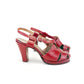 1940s Red Platform Sandals by Caprice UK 6