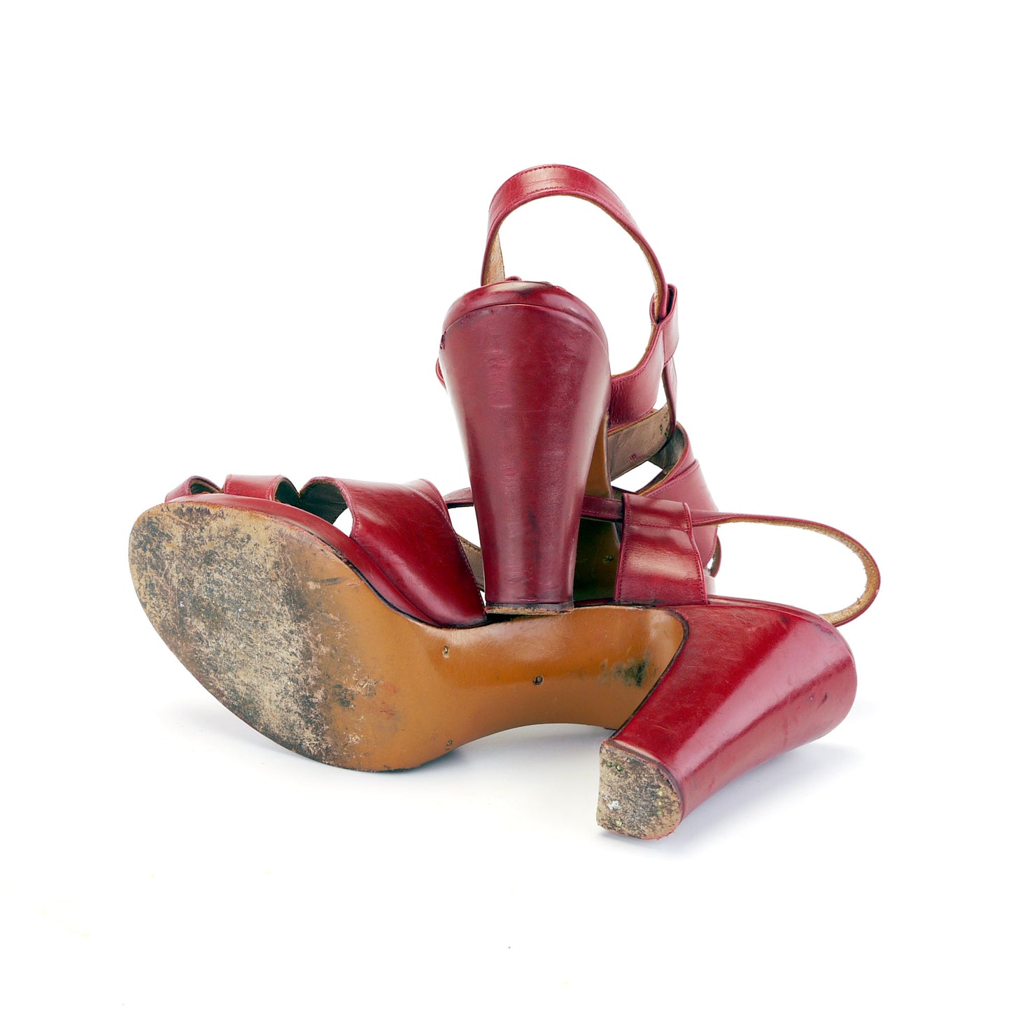 1940s Red Platform Sandals by Caprice UK 6