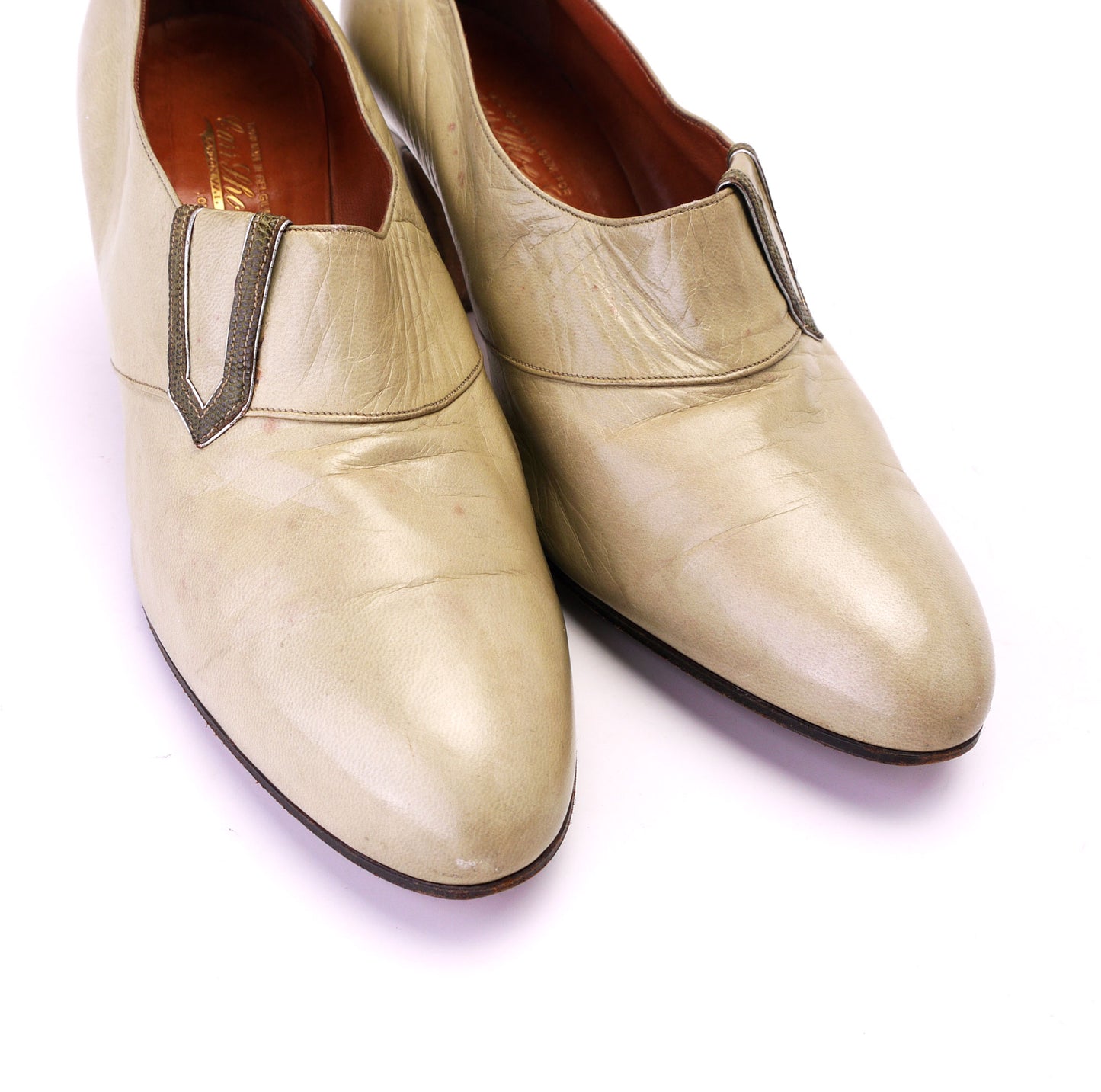 1930s Pale Apple Green Pumps by Carr Shoe Co UK 7