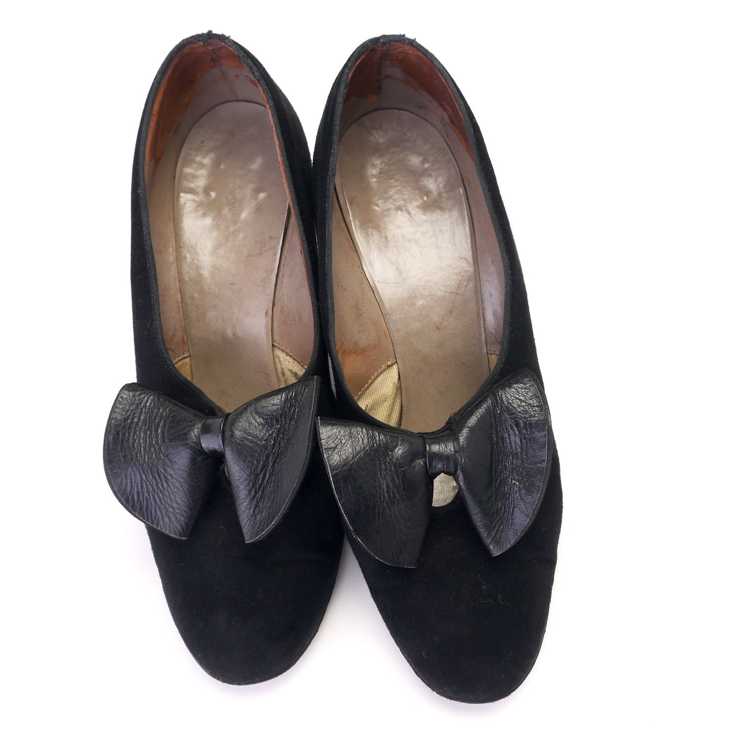 1940s CC41 Black Suede & Leather Pumps UK 5.5