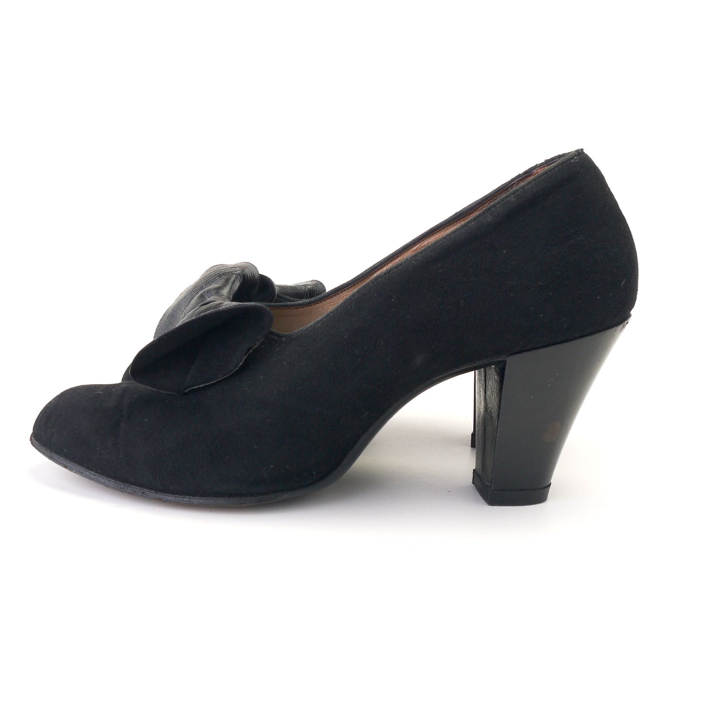 1940s CC41 Black Suede & Leather Pumps UK 5.5