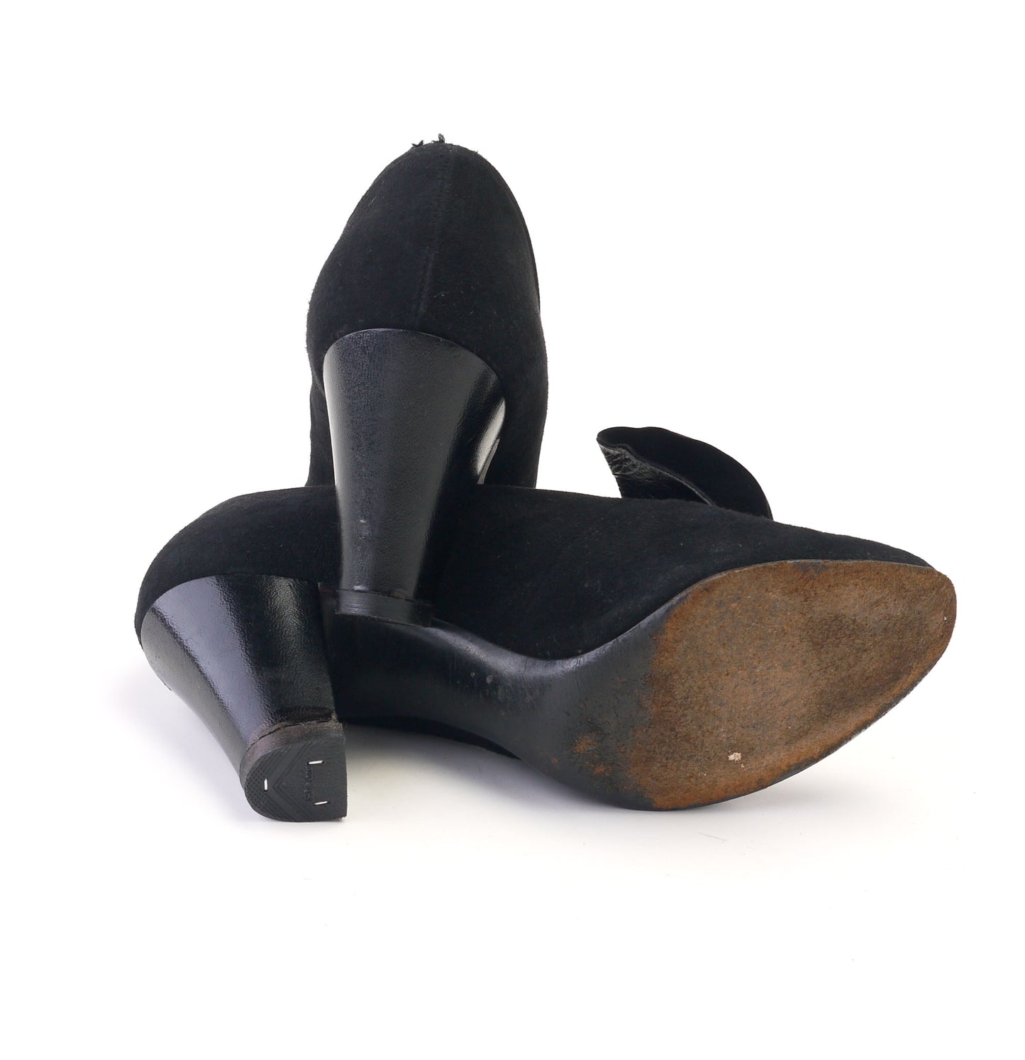 1940s CC41 Black Suede & Leather Pumps UK 5.5