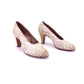 1940s White & Silver Brocade CC41 Pumps UK 5