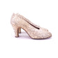 1940s White & Silver Brocade CC41 Pumps UK 5