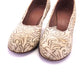 1940s White & Silver Brocade CC41 Pumps UK 5