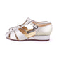 Early 1940s Silver Wedge Sandals CC41 UK 6.5