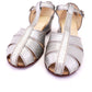 Early 1940s Silver Wedge Sandals CC41 UK 6.5