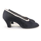 1930s Black Silk Art Deco Pumps UK 7