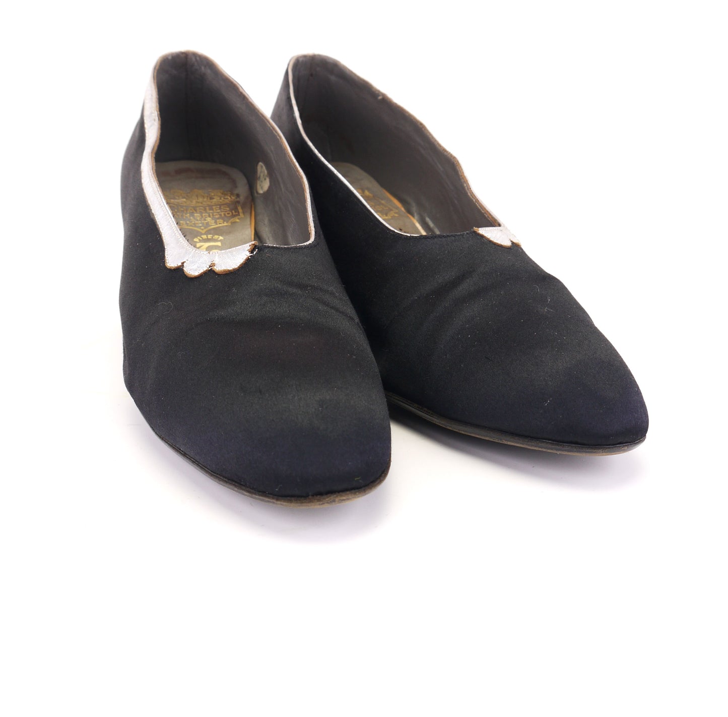 1930s Black Silk Art Deco Pumps UK 7
