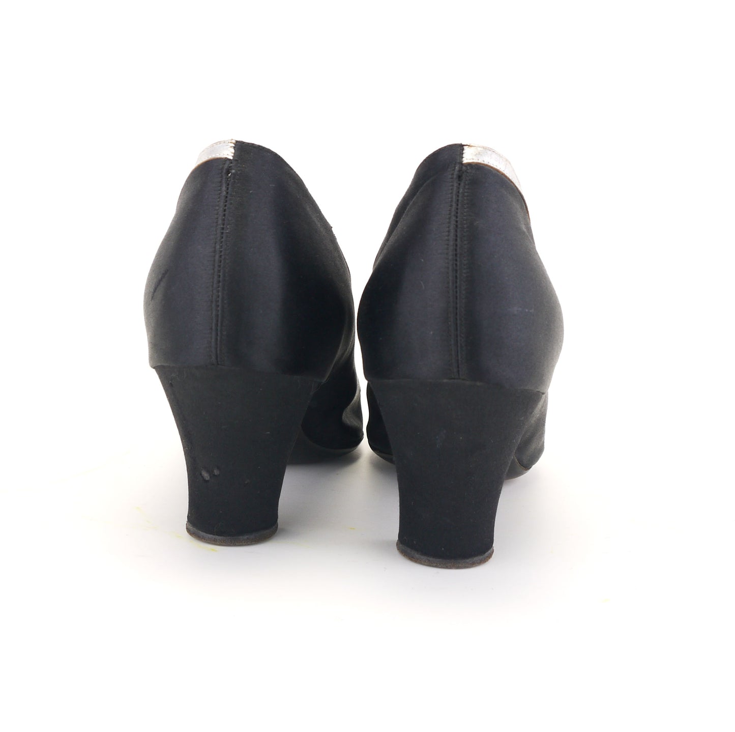 1930s Black Silk Art Deco Pumps UK 7
