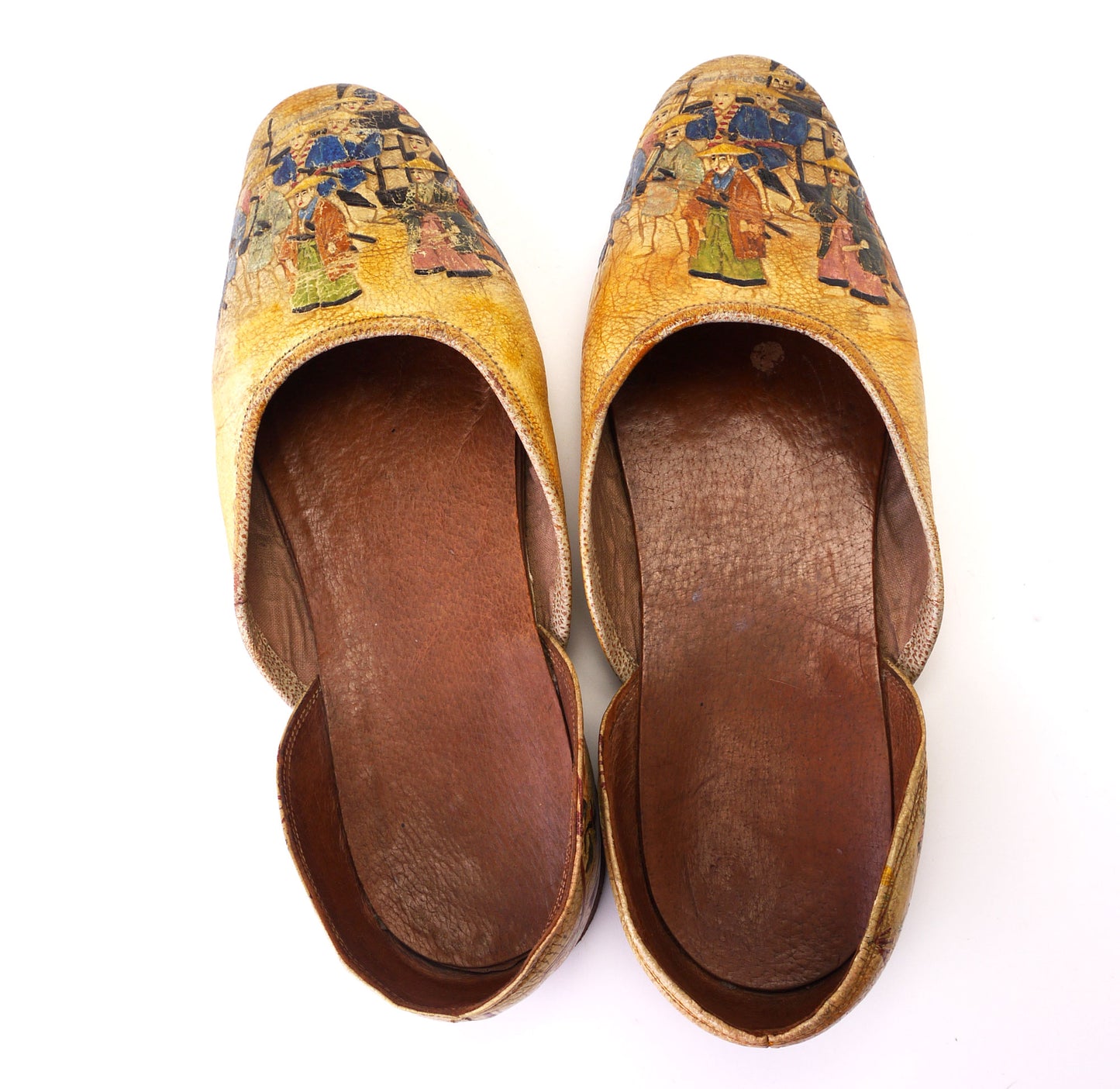 1930s Chinese Leather Souvenir Slippers UK 5