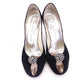 Charles Jourdan 1970s Black & Silver Disco Heels UK 6.5