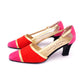 Charles Jourdan 1980s Red & Pink Shoes and Belt UK 3.5