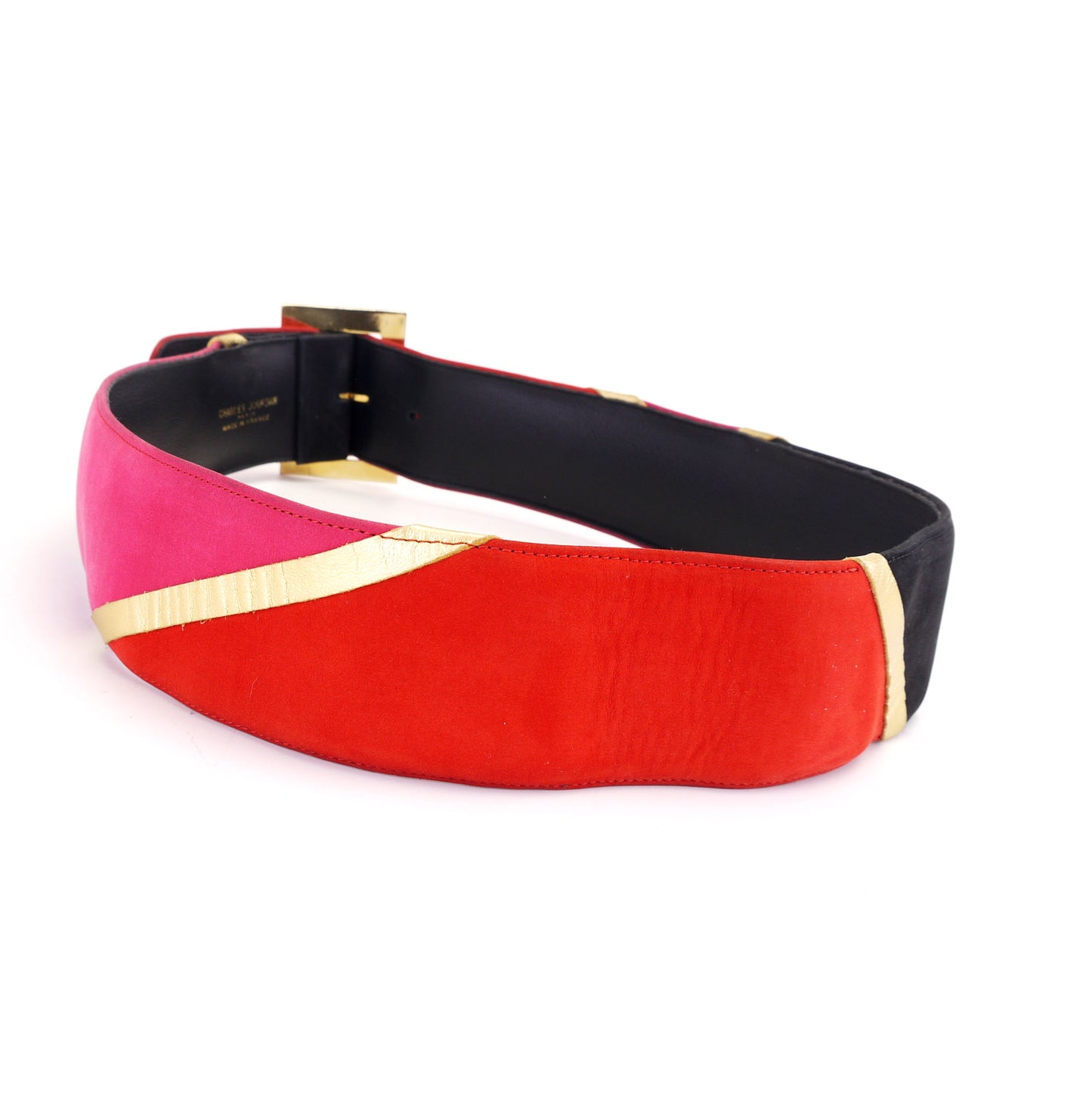 Charles Jourdan 1980s Red & Pink Shoes and Belt UK 3.5