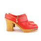 Charles Jourdan 1970s Red Clogs for Midas UK 5