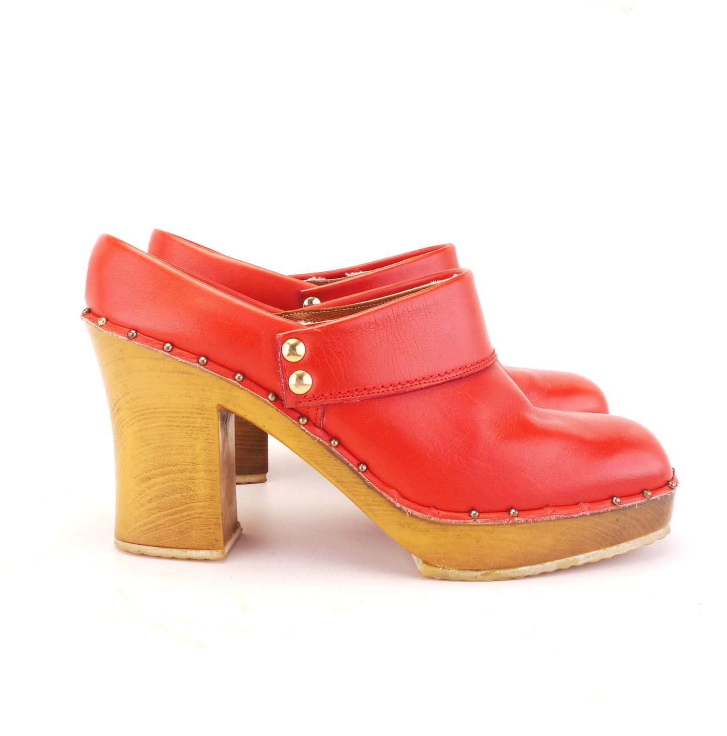 Charles Jourdan 1970s Red Clogs for Midas UK 5