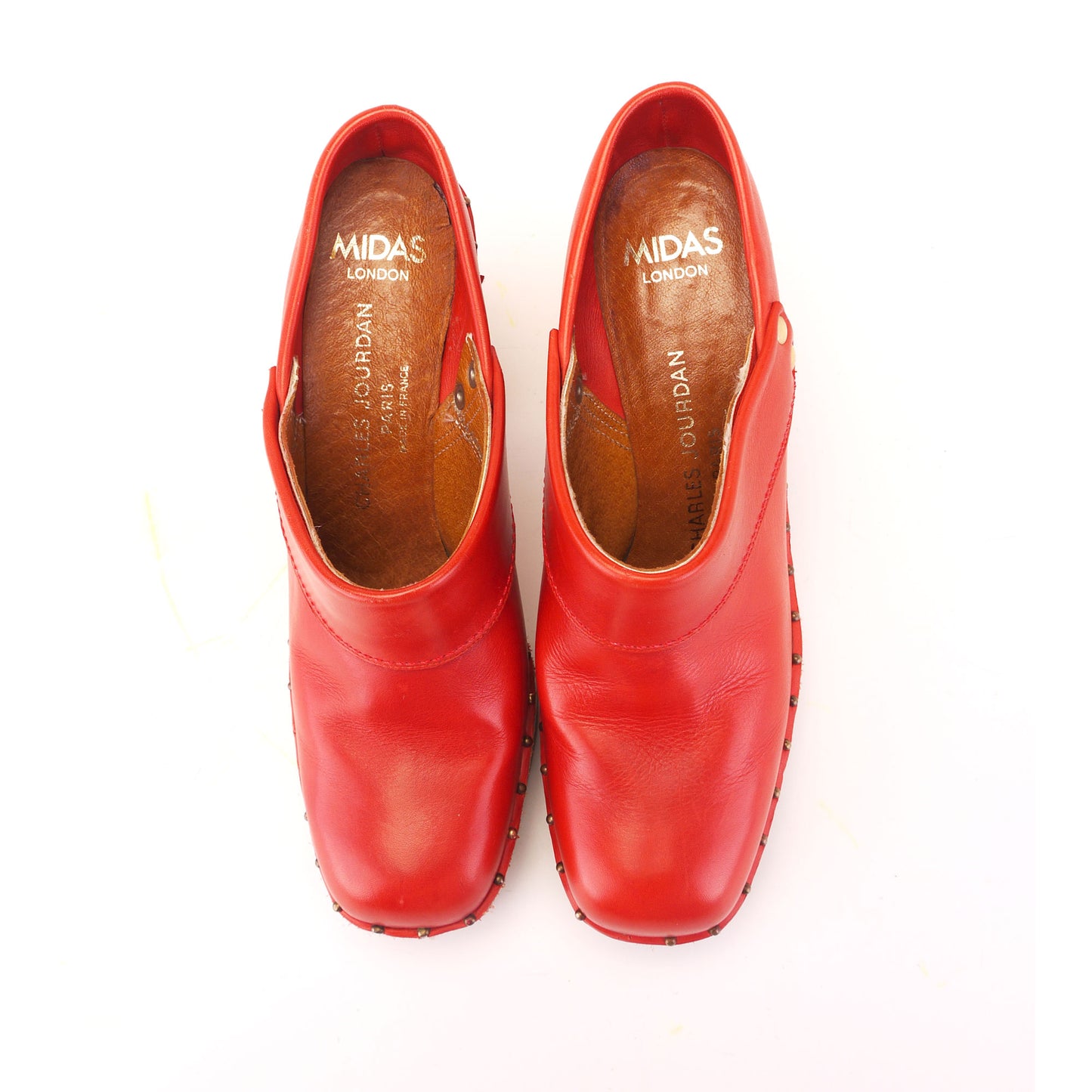 Charles Jourdan 1970s Red Clogs for Midas UK 5