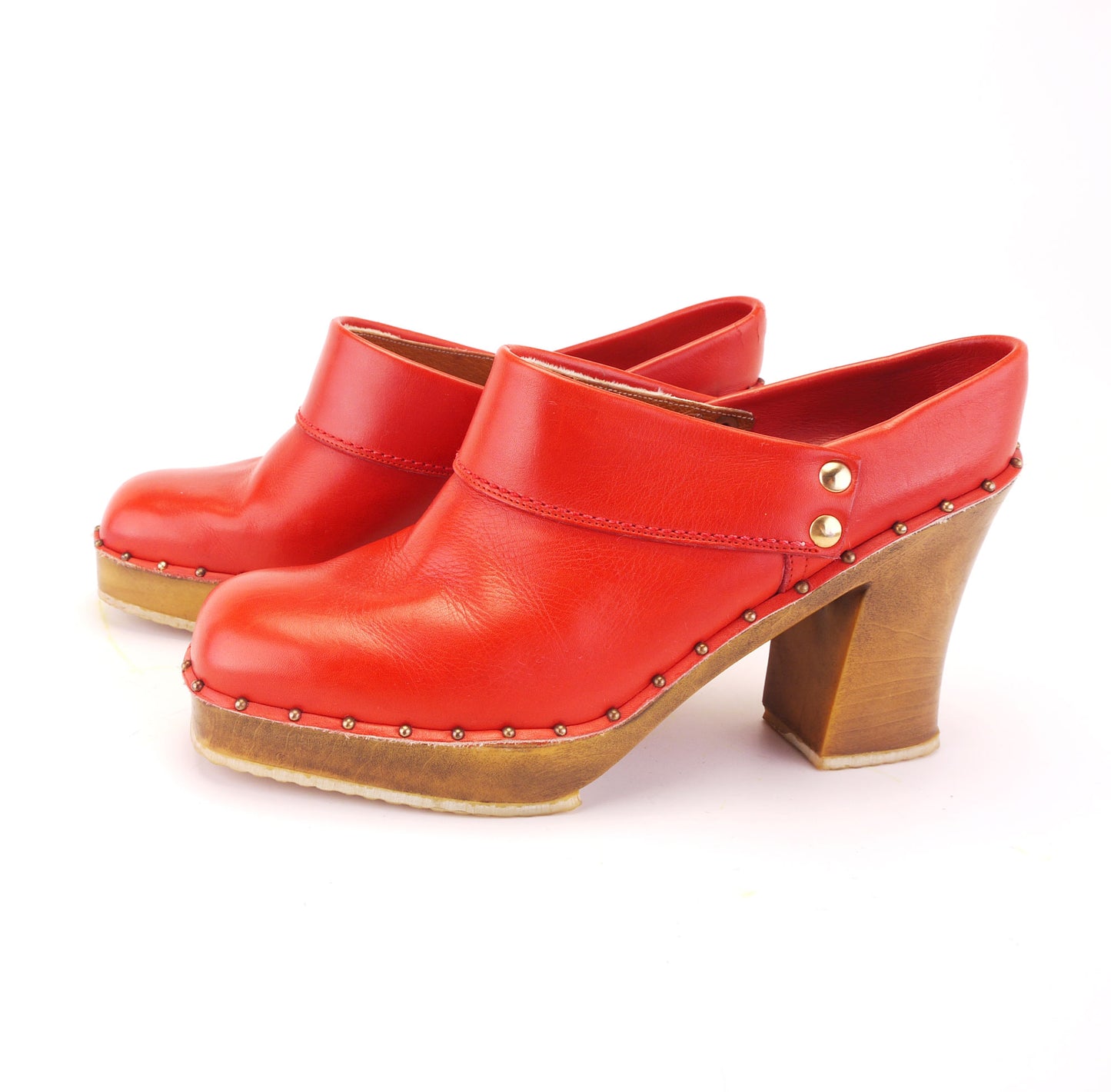 Charles Jourdan 1970s Red Clogs for Midas UK 5