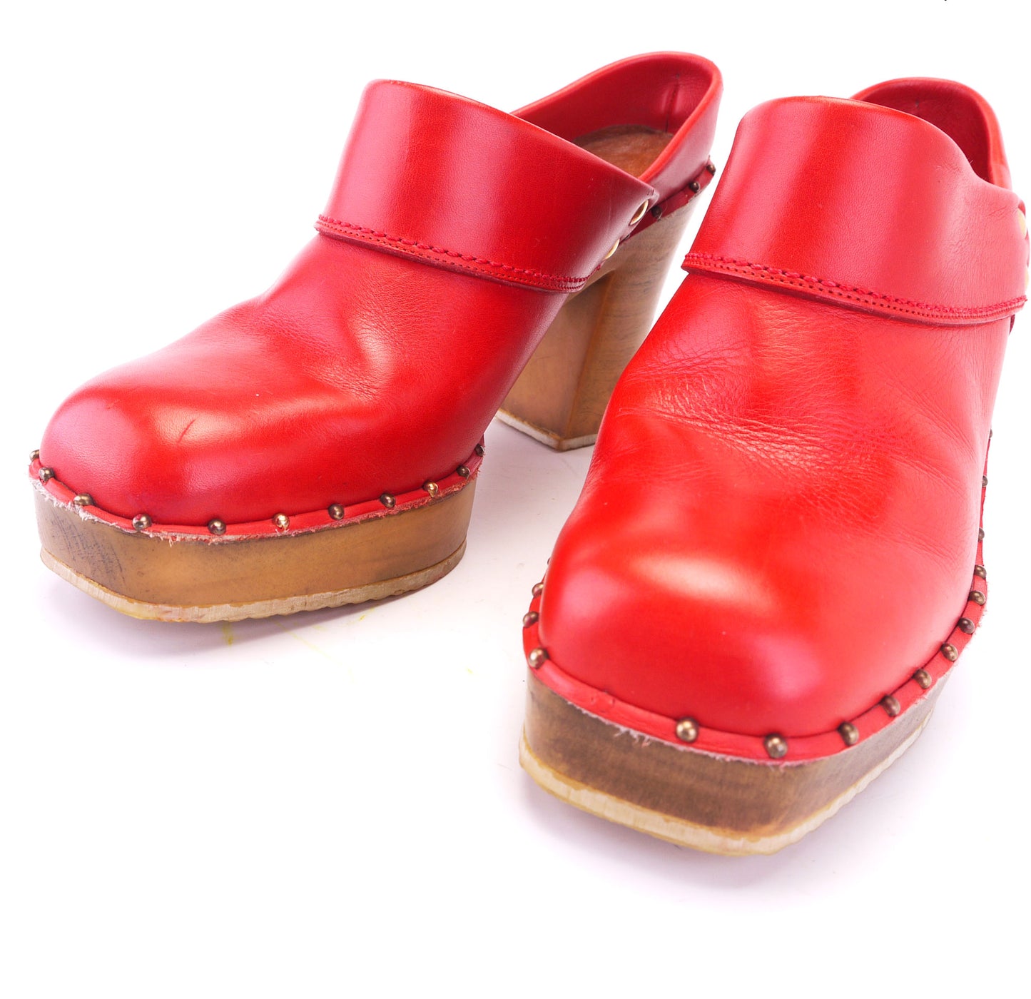 Charles Jourdan 1970s Red Clogs for Midas UK 5