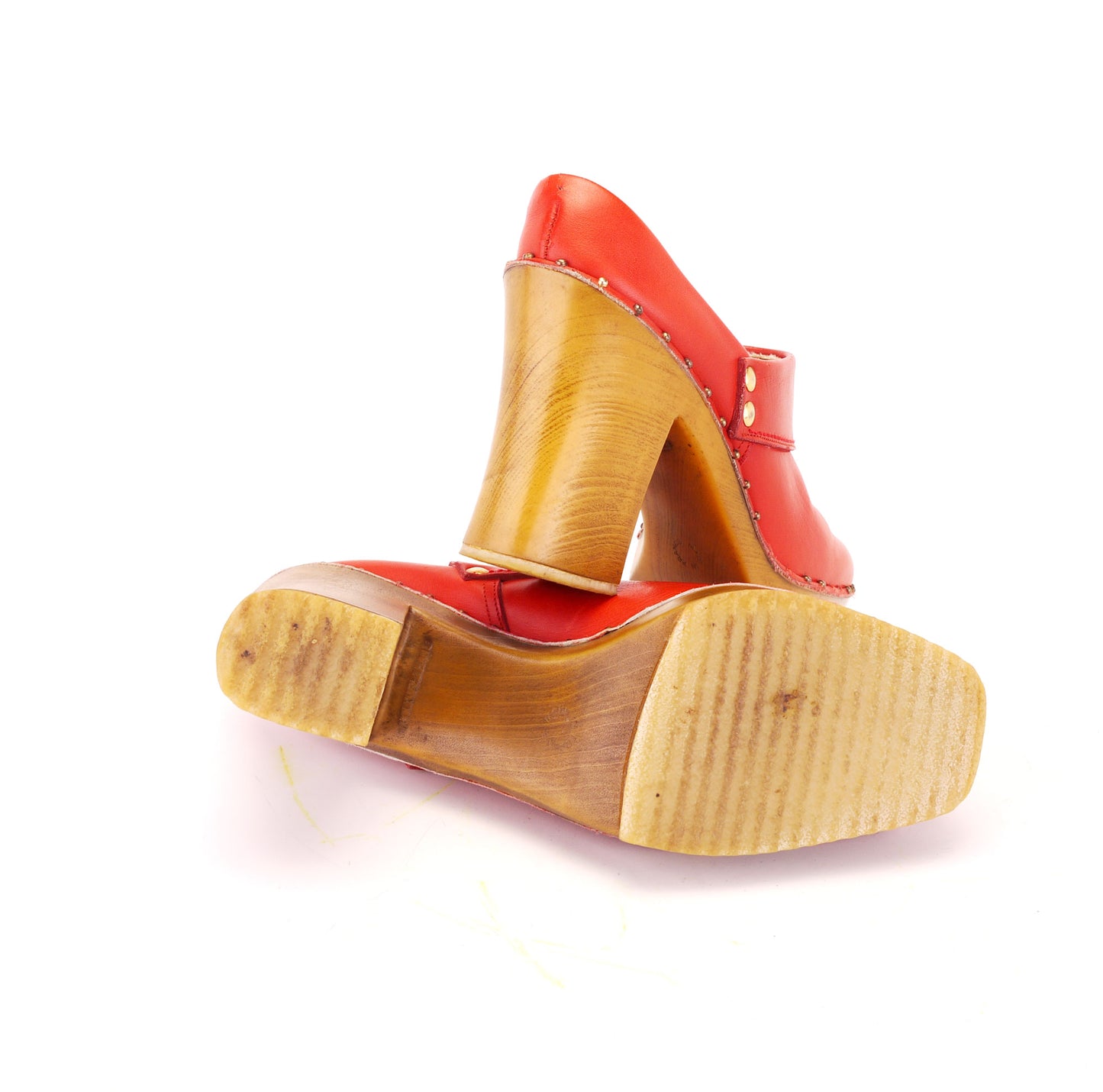 Charles Jourdan 1970s Red Clogs for Midas UK 5
