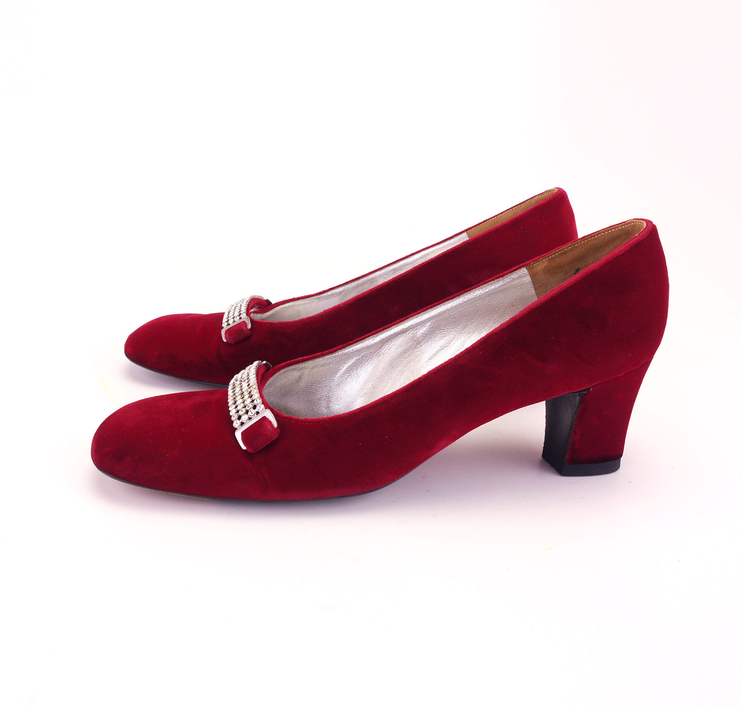 1960s Red Velvet Pumps by Charles Jourdan UK 5.5