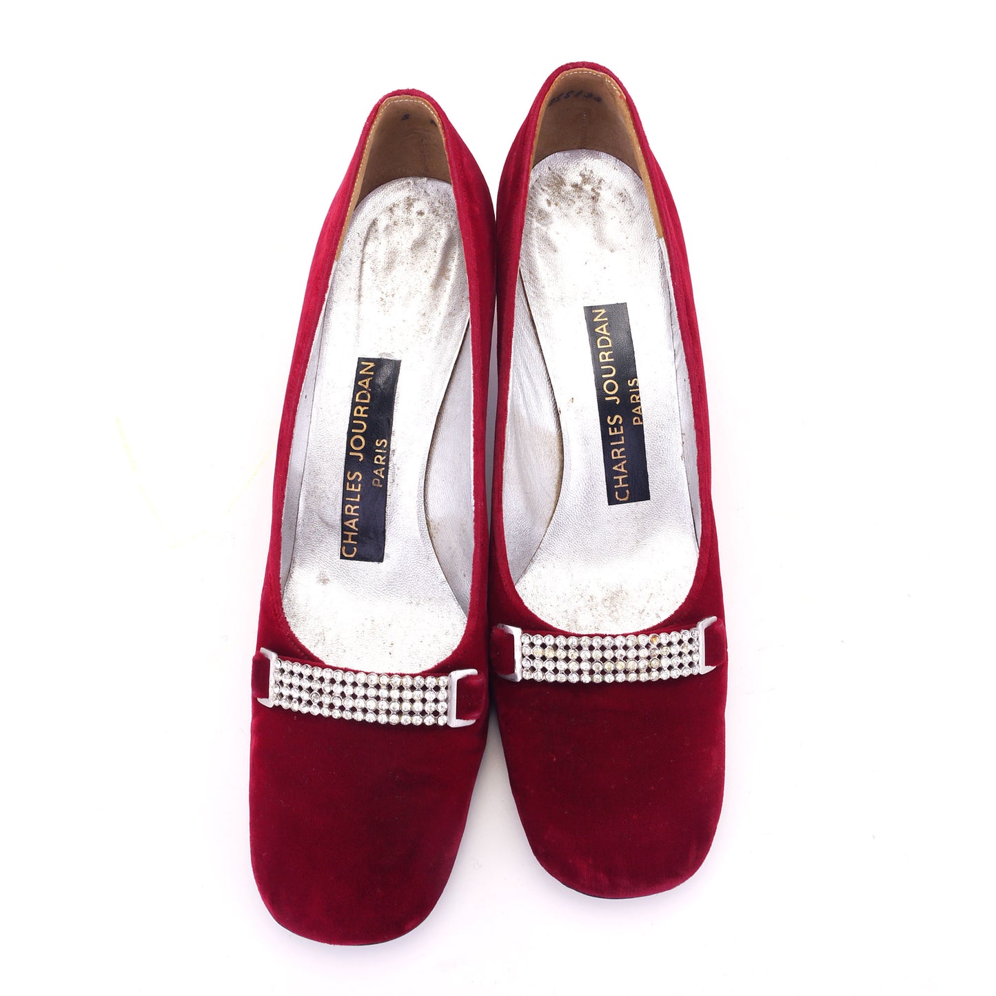 1960s Red Velvet Pumps by Charles Jourdan UK 5.5