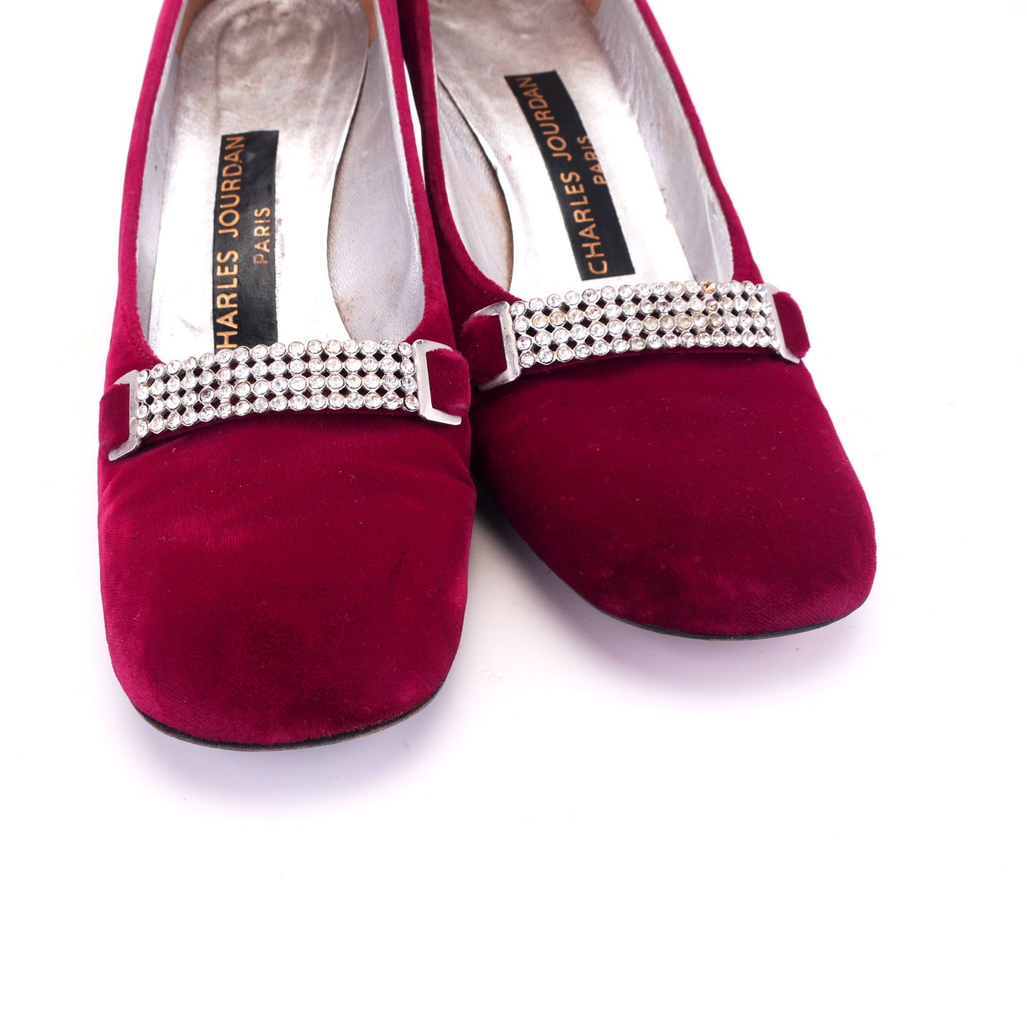 1960s Red Velvet Pumps by Charles Jourdan UK 5.5