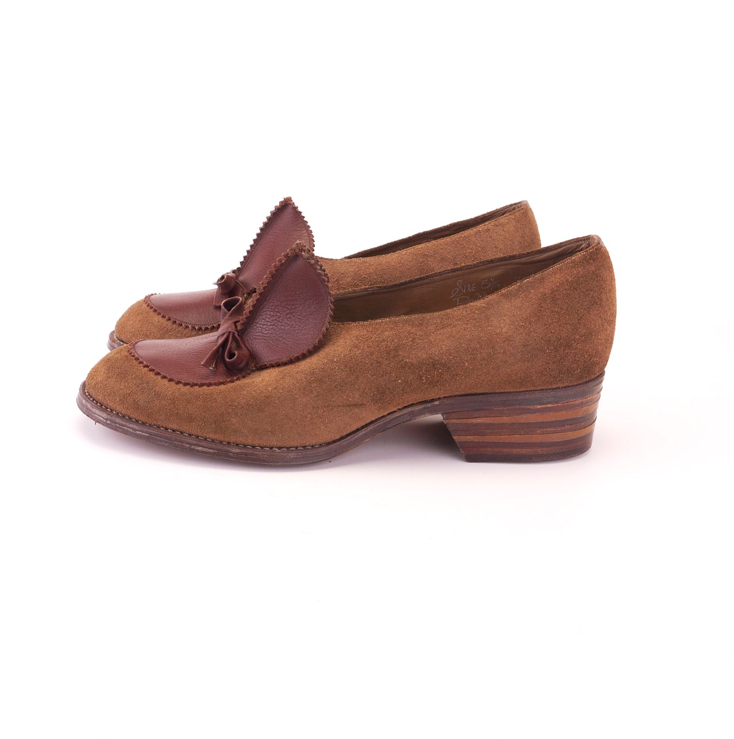 1940s Brown Suede & Leather Slip Ons by CK UK 3