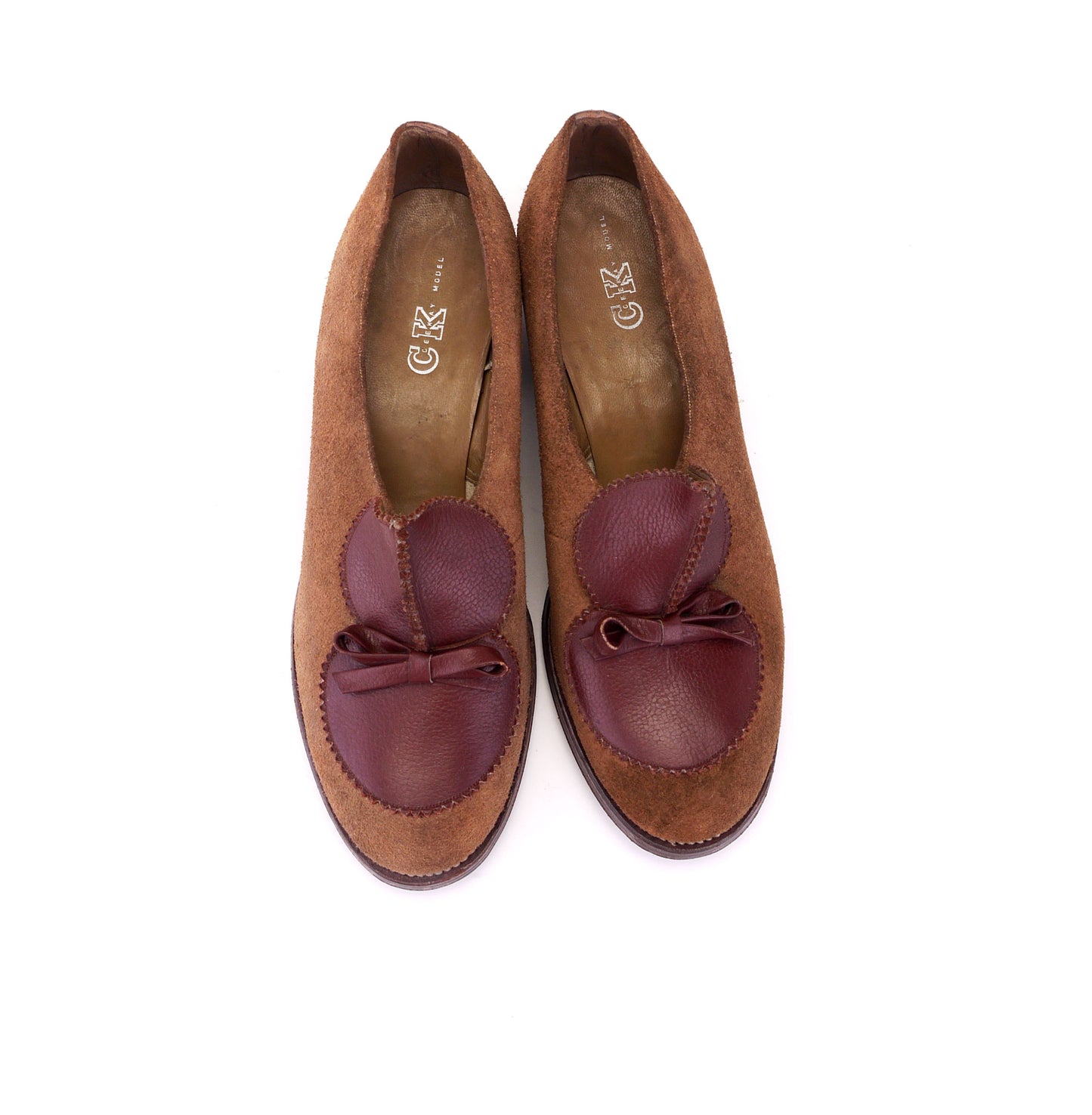 1940s Brown Suede & Leather Slip Ons by CK UK 3