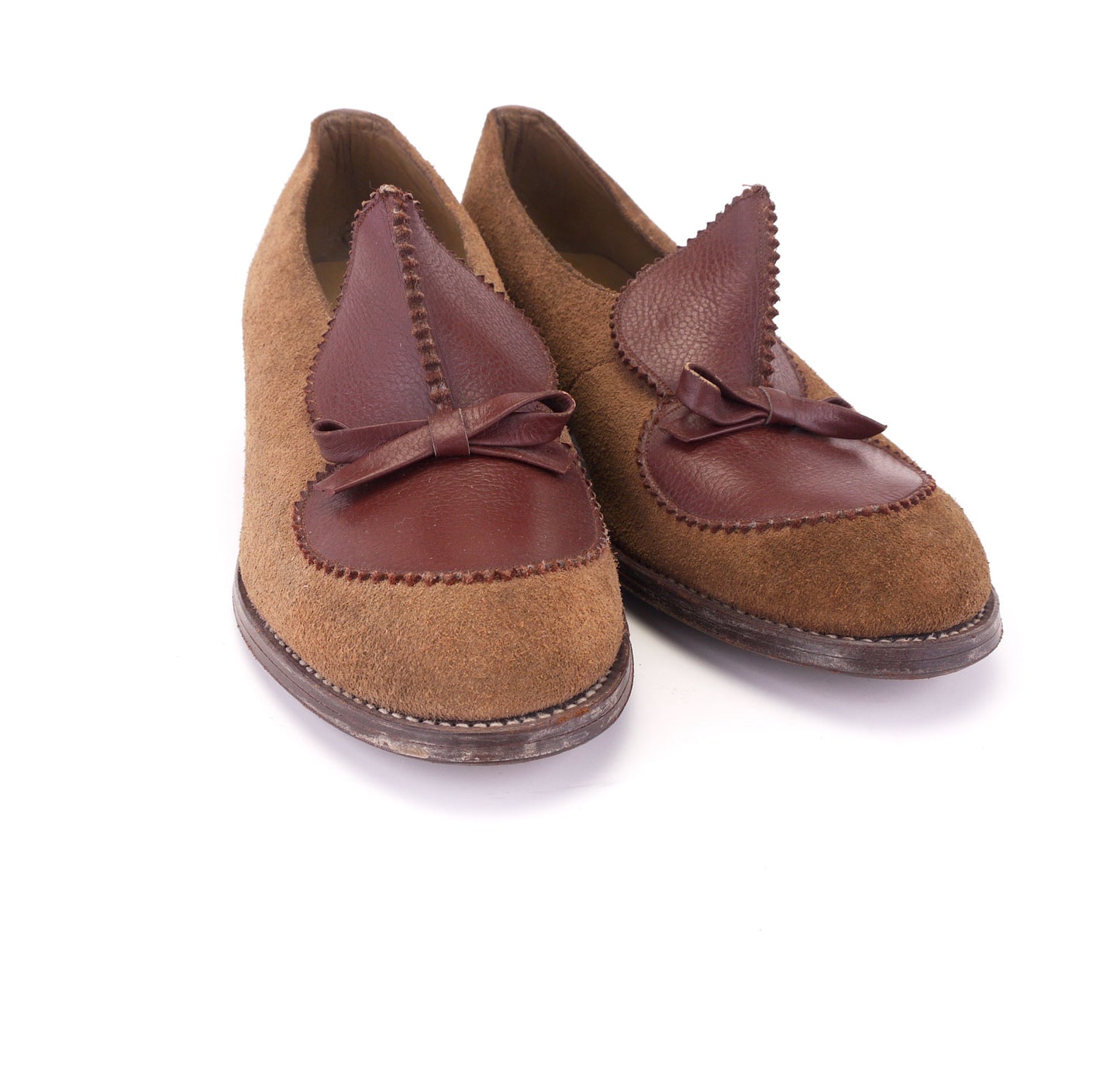 1940s Brown Suede & Leather Slip Ons by CK UK 3