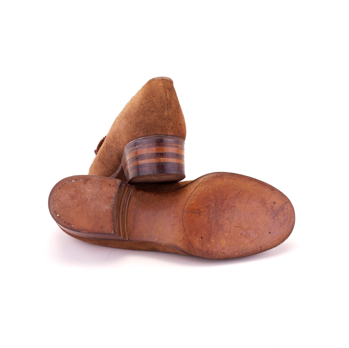1940s Brown Suede & Leather Slip Ons by CK UK 3