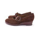 Deadstock 1940s Brown Suede Wedges CC41 UK 1.5