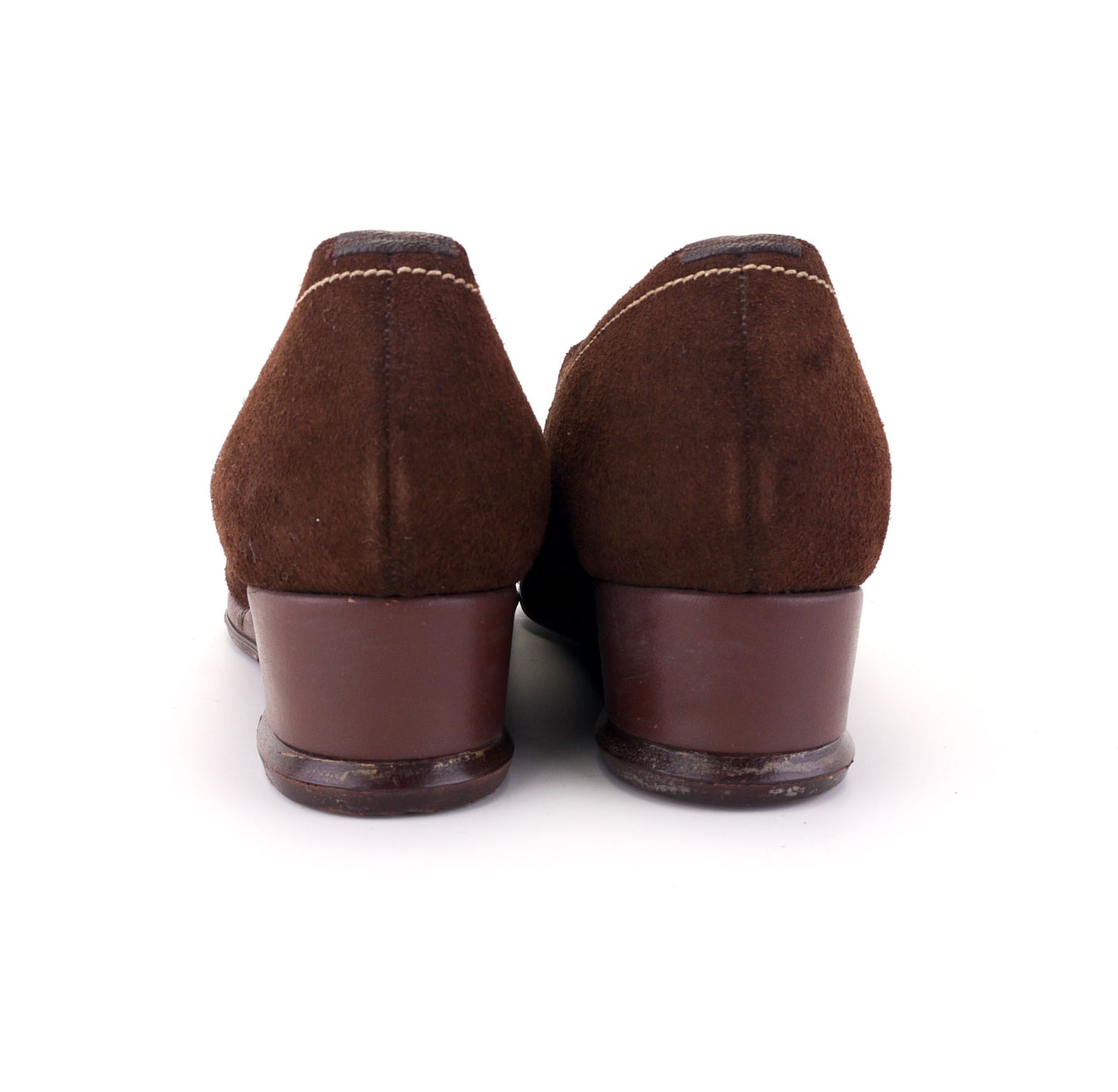 Deadstock 1940s Brown Suede Wedges CC41 UK 1.5