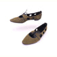 1960s Dark Khaki MOD Flats by Clarks UK 5.5