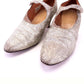 Superb 1920s Silver Brocade Bar Shoes by Clarks UK 6