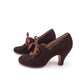 1950s Clarks Open Laced Brown Shoes UK 2.5