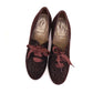1950s Clarks Open Laced Brown Shoes UK 2.5
