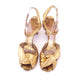 1930s Gold Knotted Evening Sandals UK 4
