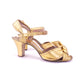 1930s Gold Knotted Evening Sandals UK 4