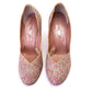 Stunning Unworn 1940s Floral Brocade Pumps CC41 UK 4.5