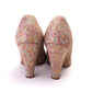 Stunning Unworn 1940s Floral Brocade Pumps CC41 UK 4.5