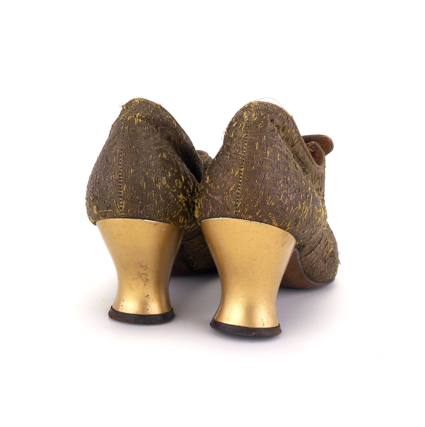 1920s Dull gold Brocade Bar Shoes by Copland & Lye UK 4