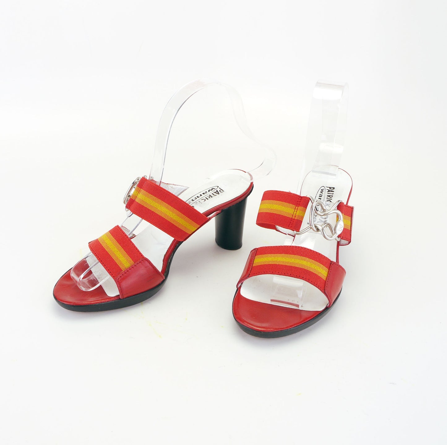 Patrick Cox Wannabe Red Belt & Buckle Sandals UK 2.5
