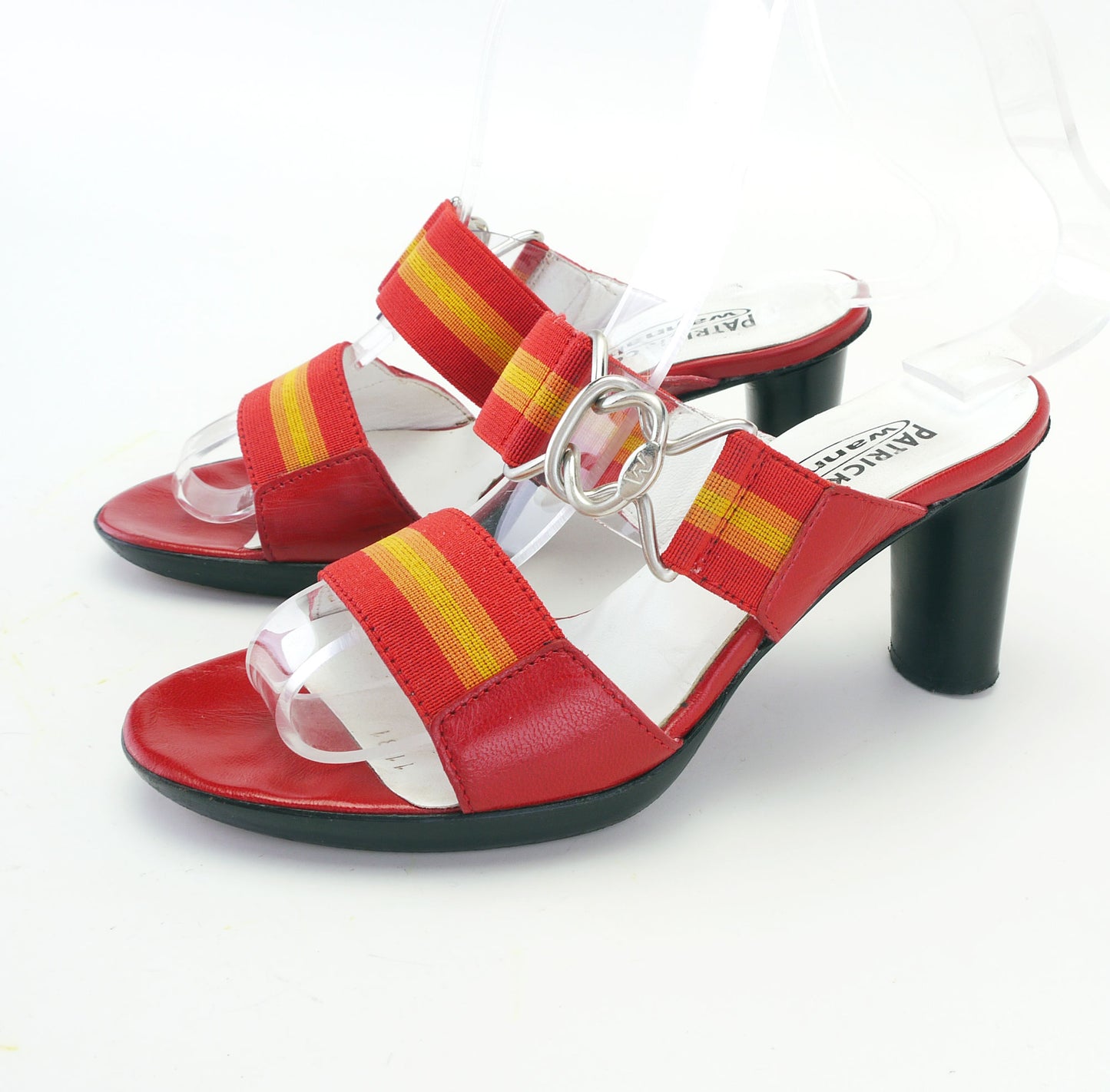 Patrick Cox Wannabe Red Belt & Buckle Sandals UK 2.5