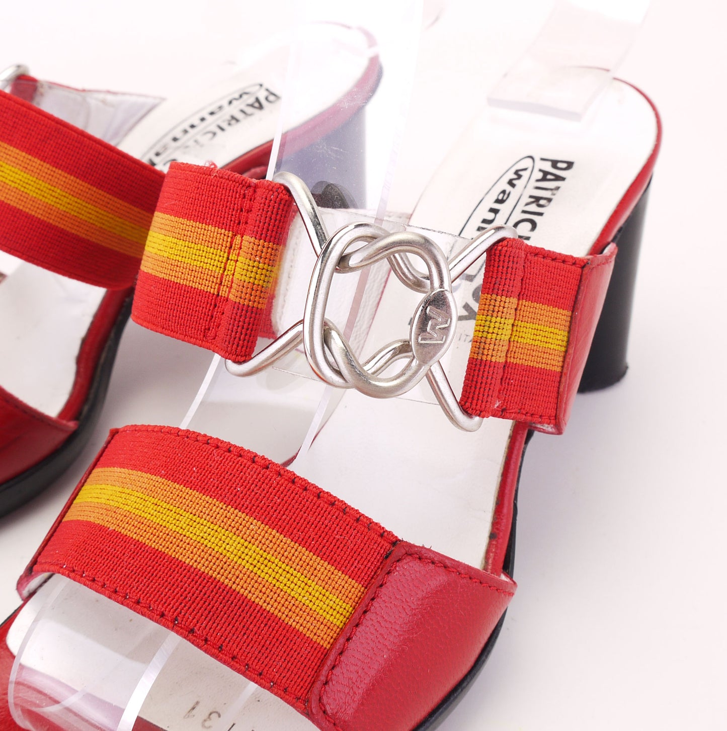 Patrick Cox Wannabe Red Belt & Buckle Sandals UK 2.5
