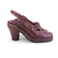 1940s French Oxblood Platform Sandals UK 4.5