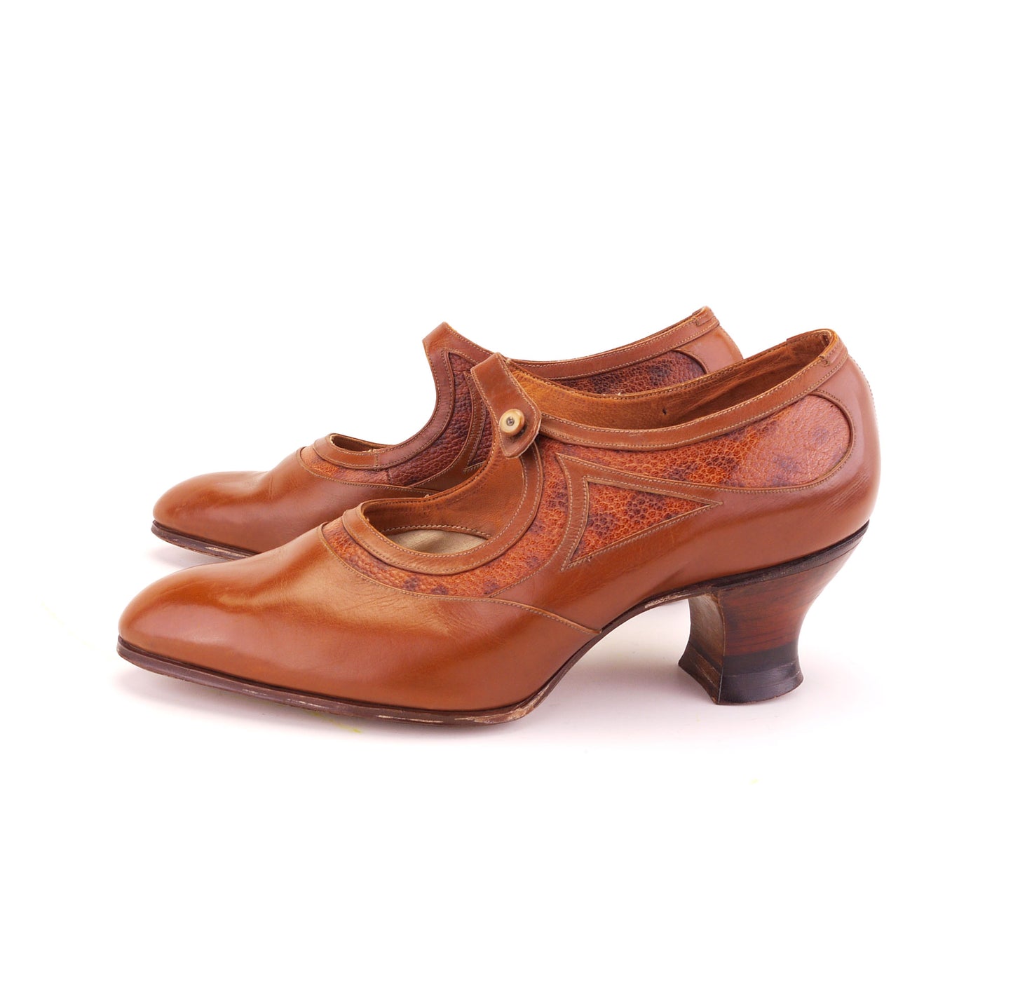 1920s Deadstock Tan Mary Janes by CR UK 5