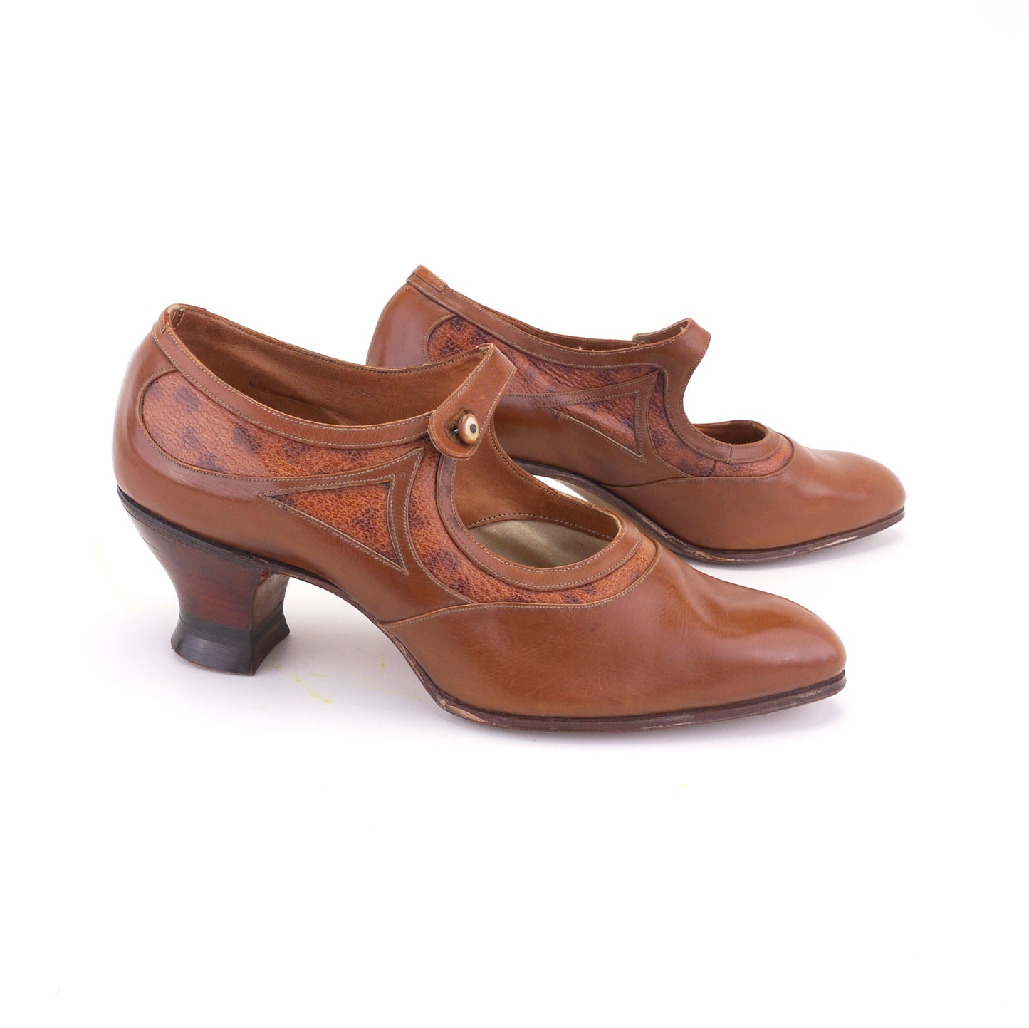 1920s Deadstock Tan Mary Janes by CR UK 5