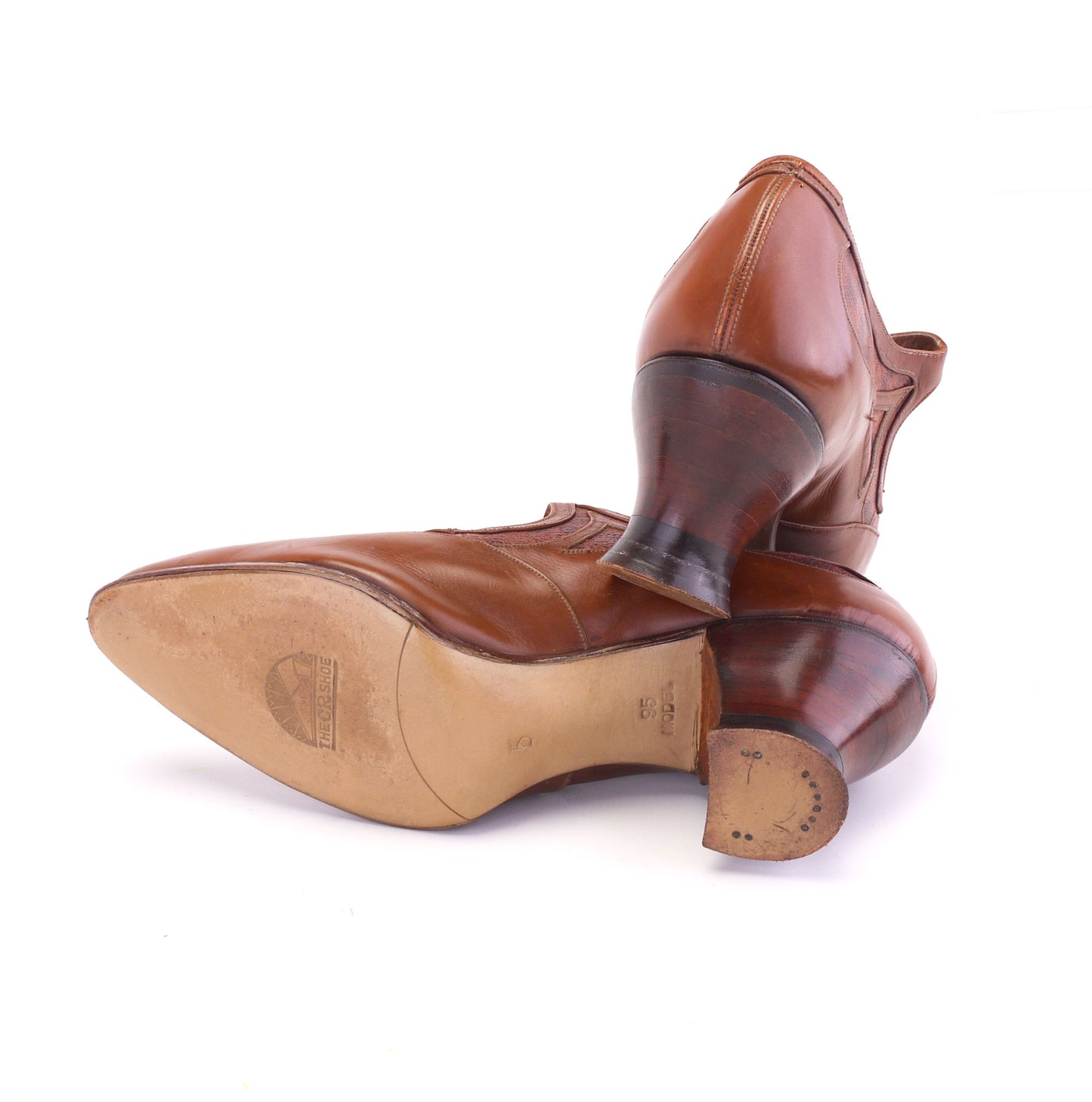 1920s Deadstock Tan Mary Janes by CR UK 5